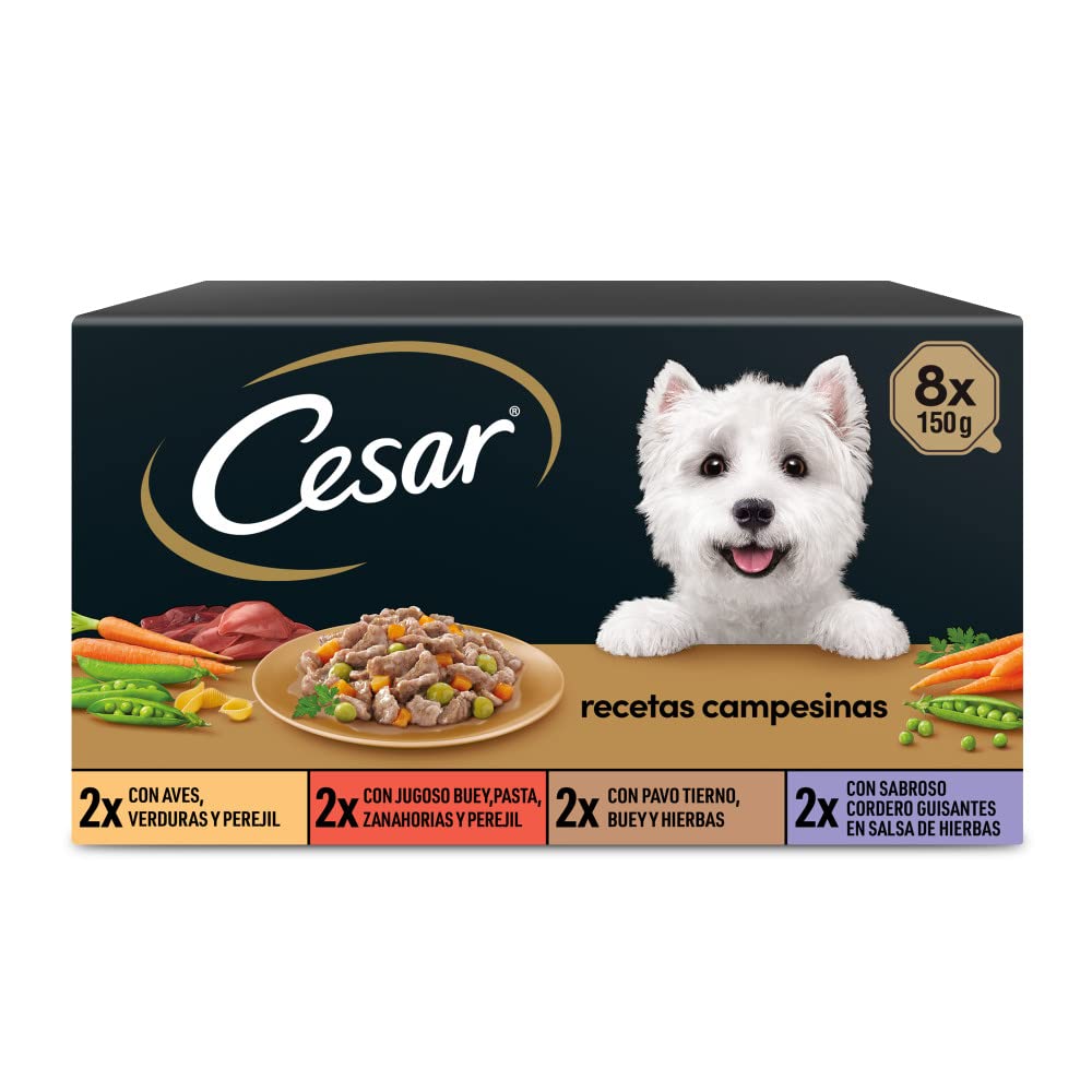 Cesar comida húmeda. Tarrinas de 150g, variedad de sabores.